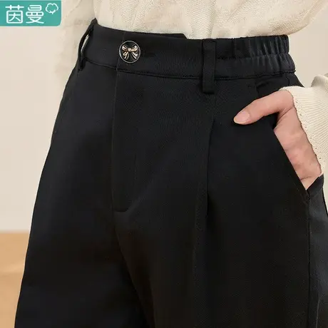茵曼官方旗舰店休闲裤秋季2023新款女装高腰显瘦裤子直筒裤西装裤图片