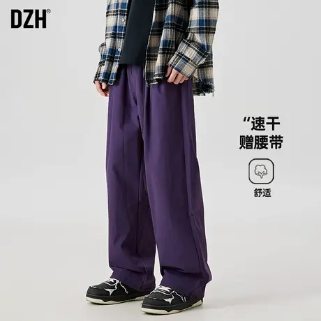 男士紫色裤子直筒宽松休闲百搭户外美式冲锋裤男2025年新款登山裤商品大图