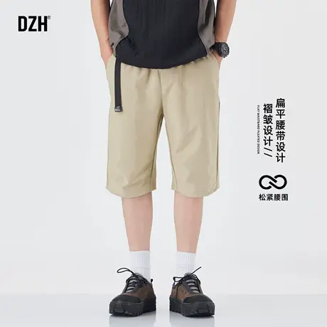 男士卡其色美式透气短裤男款夏外穿2025新款宽松休闲裤速干运动裤商品大图