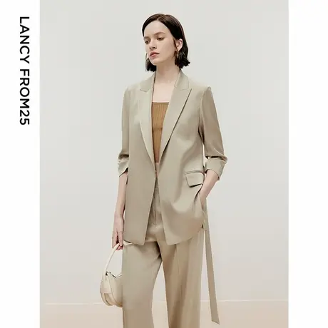 【朗姿三醋酸Basic衣橱】法式西服外套女2024夏新款通勤高端西装图片