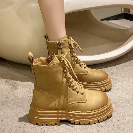 小众厚底马丁靴女ins潮2023秋季新款韩版网红超火百搭短筒短靴潮图片