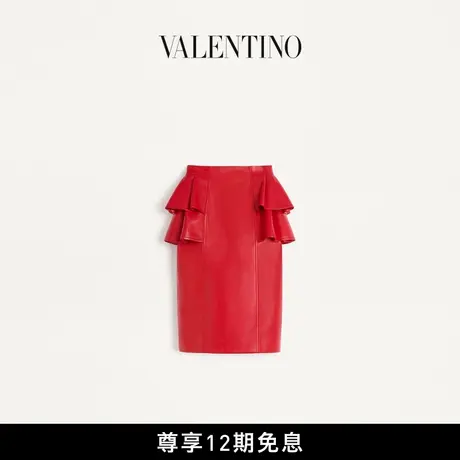 [礼物][12期免息]华伦天奴VALENTINO女士皮革迷笛长裙图片