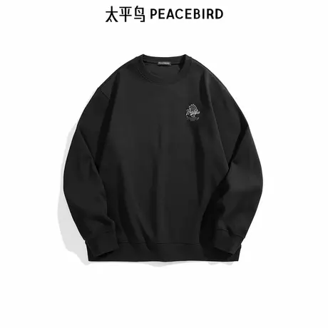 【商场同款】太平鸟男装 冬重磅卫衣刺绣宽松休闲卫衣 B1CRE4456图片