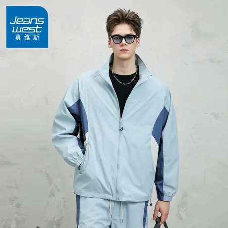 N5真维斯运动外套男2025新款秋季美式潮牌宽松上衣男士春秋装夹克商品大图
