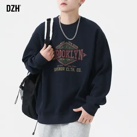 男士美式oversize卫衣男春秋款圆领宽松潮牌重磅长袖上衣休闲外套商品大图