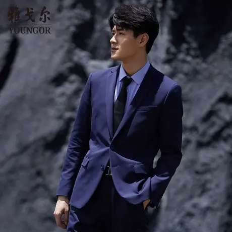 雅戈尔奥莱 商场同款西服秋冬新款官方潮流男士藏青西装婚庆外套商品大图
