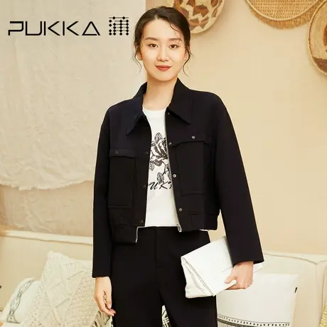 蒲PUKKA 女装棉质短款外套2022秋季新款设计感短外套秋商场同款商品大图