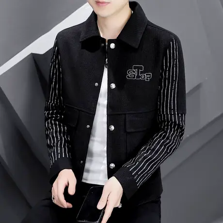 外套潮牌男装2022新款春季韩版帅气夹克男士潮流chic时尚休闲衣服商品大图