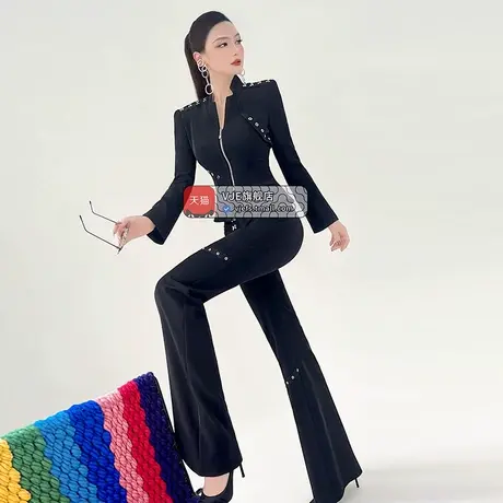 VJE秋季欧美街头帅气英伦风外套女新款气质修身显瘦立领上衣图片