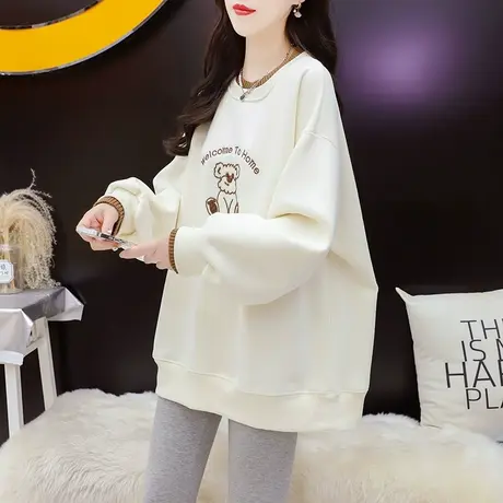 加绒加厚卫衣外套女2023新款秋冬爆款时尚洋气减龄宽松慵懒风上衣图片