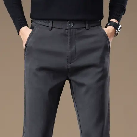 春季修身小脚深灰休闲裤子春秋款男款商务正装直筒西裤2024年新款商品大图