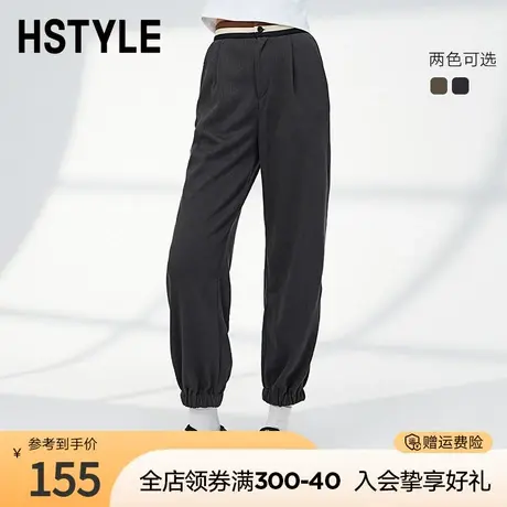 韩都衣舍2023春装新款女运动休闲裤百搭束脚裤显瘦收腿裤NFD0254商品大图