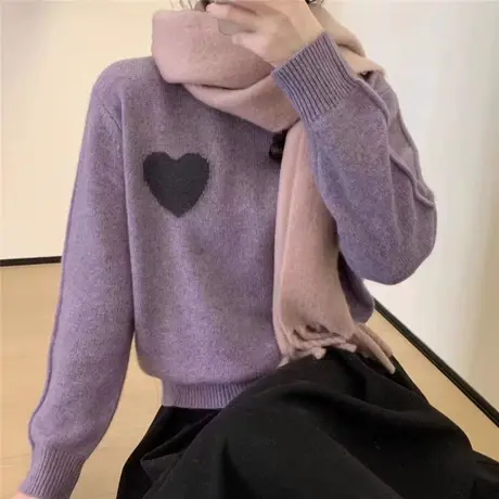 毛衣女款2023新款秋冬内搭外穿宽松美拉德穿搭针织上衣冬季打底衫商品大图