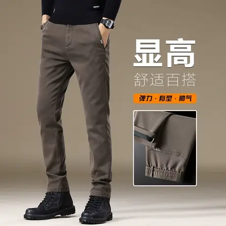 男士春秋款2024新款弹力修身小直筒休闲裤子春季男裤正装西装西裤商品大图
