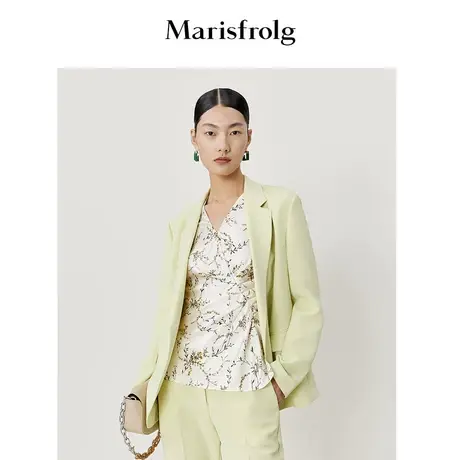 【桑蚕丝】玛丝菲尔2022年春夏碎花光泽感细腻质感花卉衬衫图片