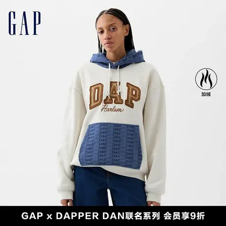 【DAP联名系列】Gap男女装2024春季新款加绒连帽卫衣上衣890846商品大图