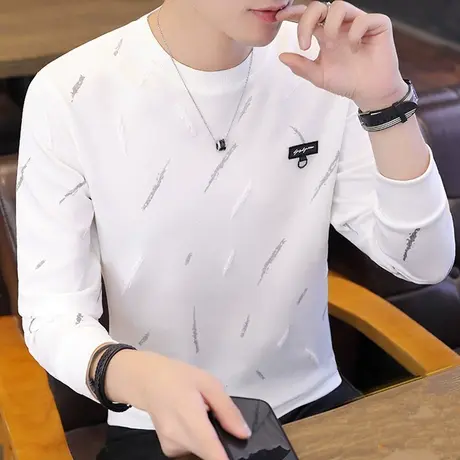 春夏季新款男士卫衣宽松韩版长袖学生潮流外套休闲上衣服体恤男装商品大图