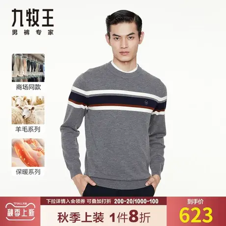 【专柜同款】九牧王男装羊毛衫秋冬季中年时尚休闲保暖舒适针织衫商品大图