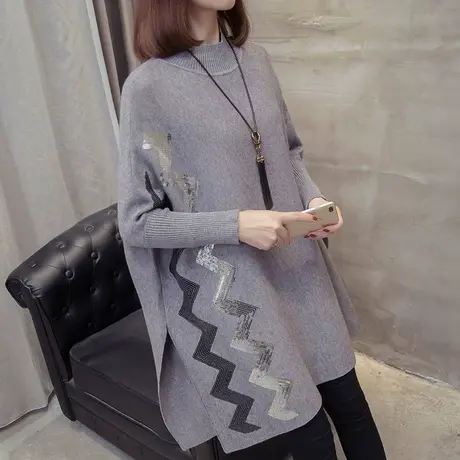 韩版慵懒风毛衣外套女冬季新款秋冬宽松外穿套头针织衫洋气上衣图片