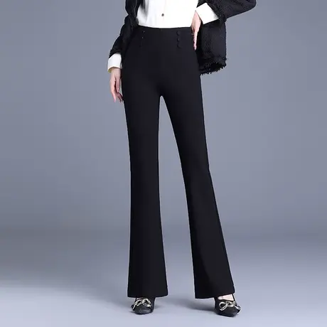 微喇裤女秋冬2023新款气质高腰坠感长裤通勤显瘦西装喇叭裤休闲裤图片