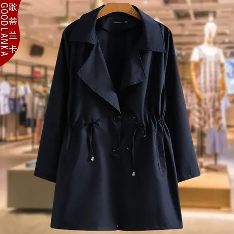 40-50岁中年妈妈秋装风衣女大码宽松显瘦洋气中长款风衣春秋外套商品大图