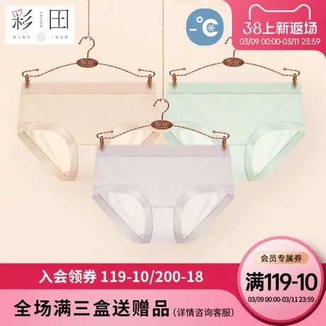 彩田内裤轻薄冰丝透气丝滑大弹力聚乳酸7a抗菌内裤女裆速干三角裤商品大图