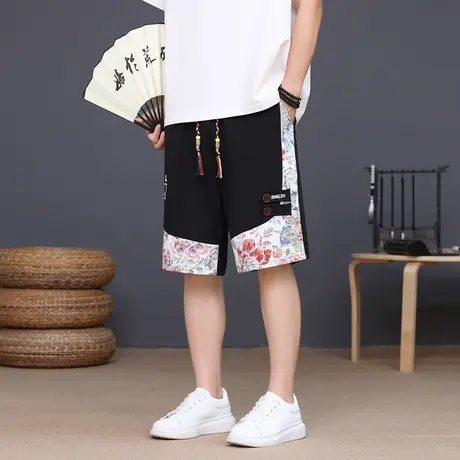夏季冰丝薄款速干短裤男潮牌中国风运动四分裤宽松休闲五分中裤子商品大图