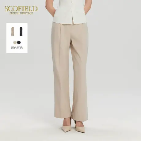 Scofield女装职场通勤阔腿裤前褶设计高腰休闲裤2025夏季新品图片