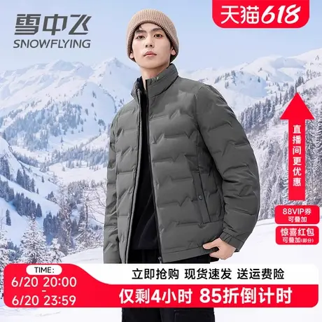 雪中飞轻薄羽绒服男士短款2024新款简约商务立领外穿冬季内胆外套商品大图