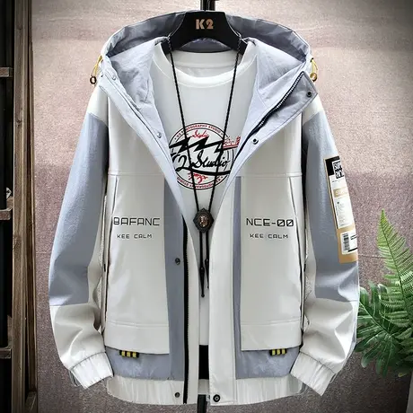 工装外套男ins潮青少年学生春秋季百搭帅气夹克韩版潮流休闲上衣商品大图