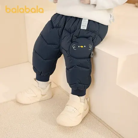 巴拉巴拉balaOne宝宝羽绒裤男童女童高腰保暖裤厚2025冬长裤三防商品大图