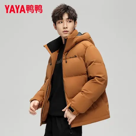 鸭鸭短款羽绒服男士2025年冬季新款连帽时尚潮流加厚保暖外套潮Y商品大图