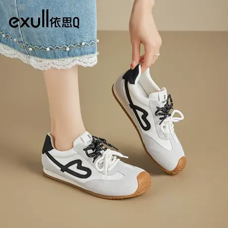 exull/依思Q拼色时尚休闲鞋女2025秋季新款阿甘鞋运动女鞋复古商品大图
