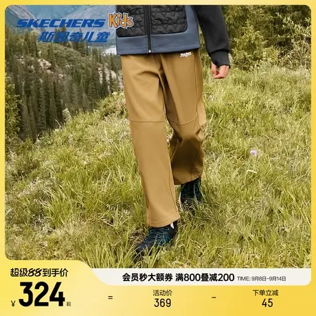 Skechers斯凯奇男女童梭织长裤秋季宽松舒适百搭收脚休闲运动裤商品大图