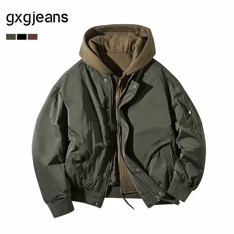 gxg.jeans男装 多色口袋设计短款连帽羽绒服外套男25冬新品商品大图