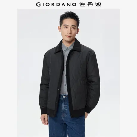 佐丹奴棉衣外套男秋冬新款波浪纹棉服撞色灯芯绒翻领夹克13075642商品大图
