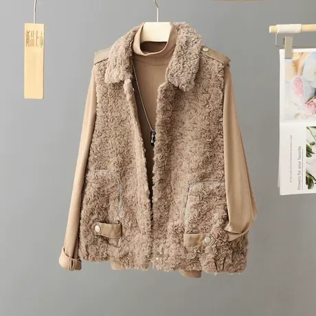 羊羔绒马甲女士2023新款小个子外搭背心马夹皮毛一体秋季欧货洋气图片