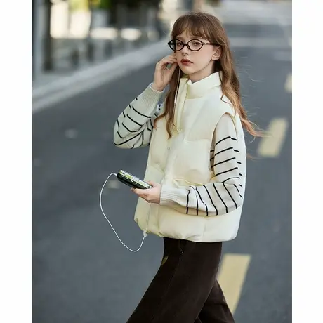 唐狮秋冬季短款马甲羽绒服女外穿背心保暖时尚净色百搭超好看tuTA商品大图