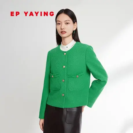 EP YAYING雅莹女装 气质小香风羊毛短款外套 秋冬商场同款1260A商品大图