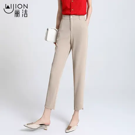 丽洁女裤夏季薄款垂感西装裤女2023新款九分裤黑色高级感直筒西裤商品大图