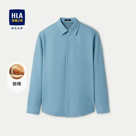 【内里复绒】HLA/海澜之家长袖衬衫23秋冬新格子加厚肤保暖衬衣男商品大图