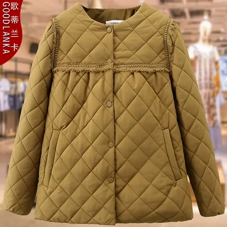 加肥加大码妈妈冬季小棉袄宽松时尚棉衣女200斤圆领羽绒棉服外套商品大图