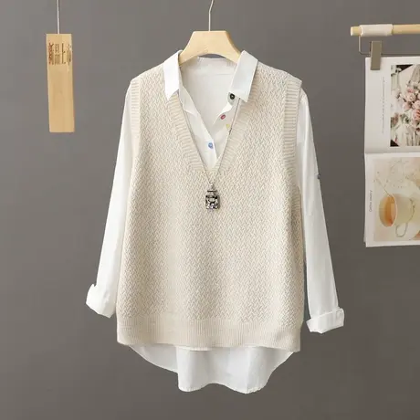 毛衣马甲女针织衫春秋洋气外穿毛衣背心2023年秋装新款马夹女上衣图片