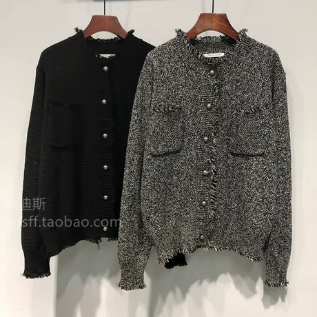 2023年秋冬韩国ulzzang新款单排扣双口袋百搭毛衣针织衫外套上衣商品大图