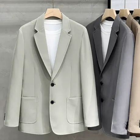 2023春秋季新款高级感轻薄小西装男韩版潮流单西外套休闲西服上衣图片