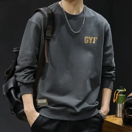 重磅潮牌卫衣男春秋款圆领男款字母刺绣衣服春季2024新款长袖大码商品大图