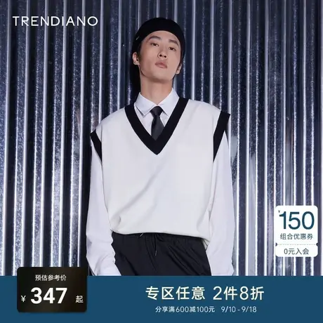 TRENDIANO官方男装秋季新款针织衫套头毛衣背心商品大图