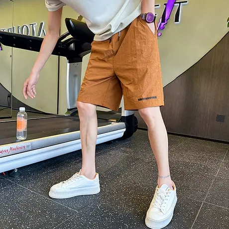 夏季男士短裤五分裤裤子沙滩裤宽松薄款痞帅潮牌休闲潮流运动中裤商品大图