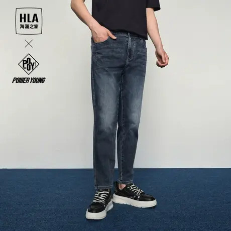 HLA/海澜之家POWER YOUNG系列牛仔九分裤24春夏新锥形休闲裤子男图片