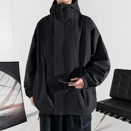 户外三合一冲锋衣男美式外套秋冬季棉服防风防水加绒加厚夹克衣服商品大图